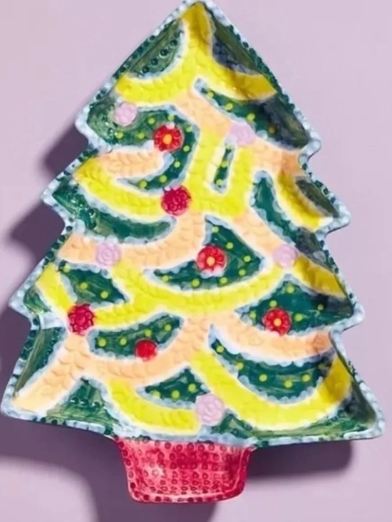 Anthropologie Other - NWT   Anthropologie Nathalie Christmas Tree Dessert Canapé Plate  Candy Dish
